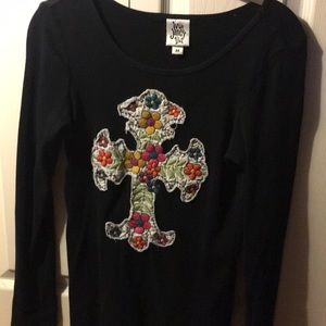 Black long sleeve cotton top